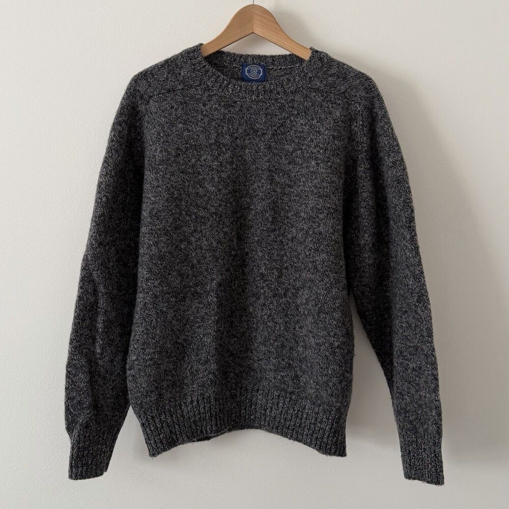 GAP Vintage 80s Size Large Crewneck Sweater 100% Shetland Wool Made In Scotland